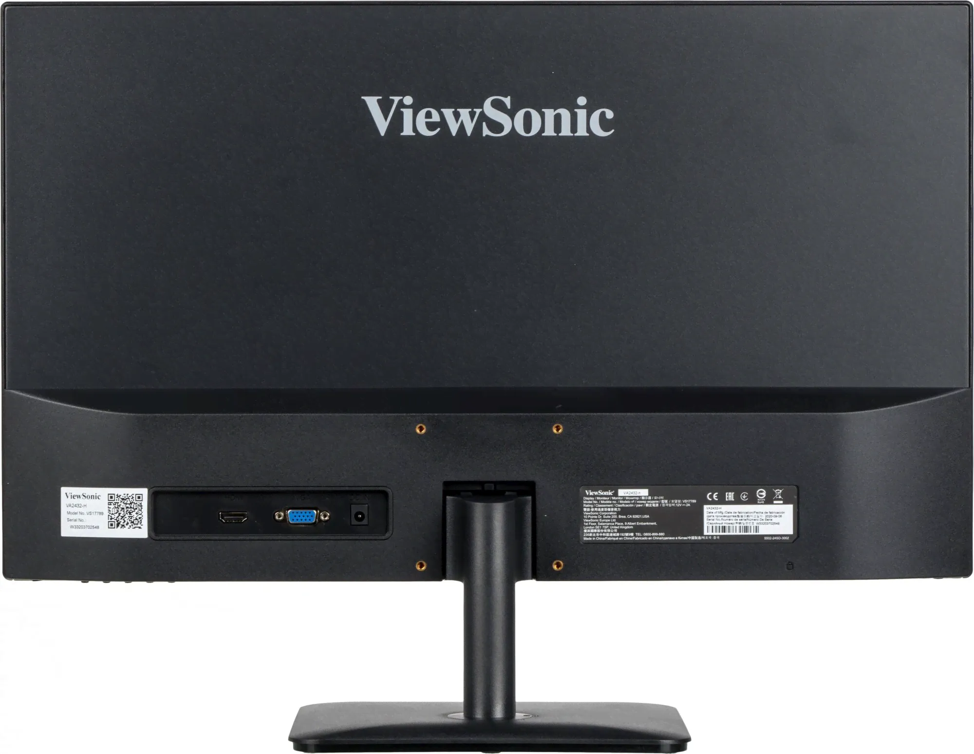 Viewsonic 23.8" Монитор Viewsonic VA2432-MHD, 1920x1080, 75 Гц, IPS, черный мониторы-2